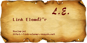 Link Elemér névjegykártya